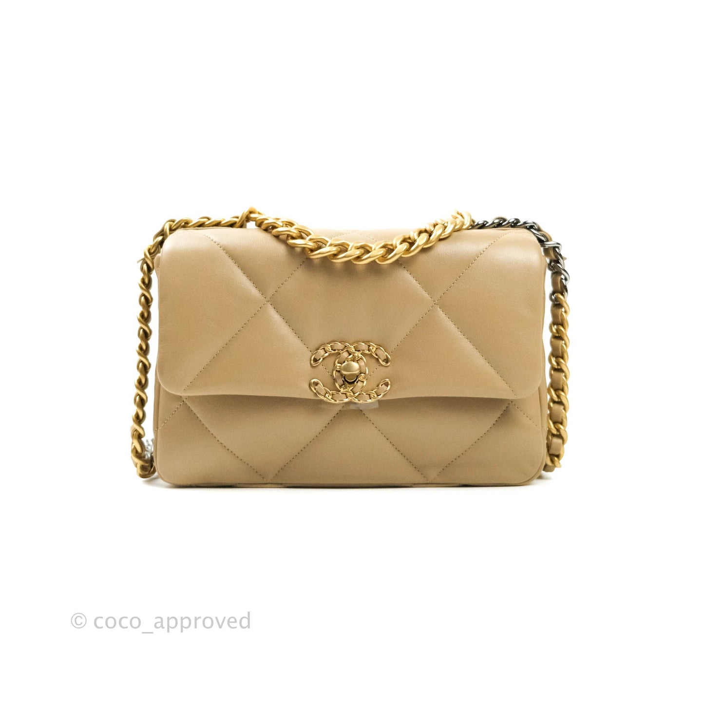 Chanel 19 Small Dark Beige Mixed Hardware 21S