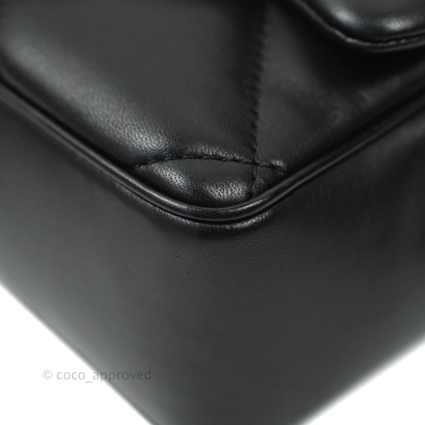 Chanel Easy Cherry Flap Bag With Handle Black Lambskin Gold Hardware 19K