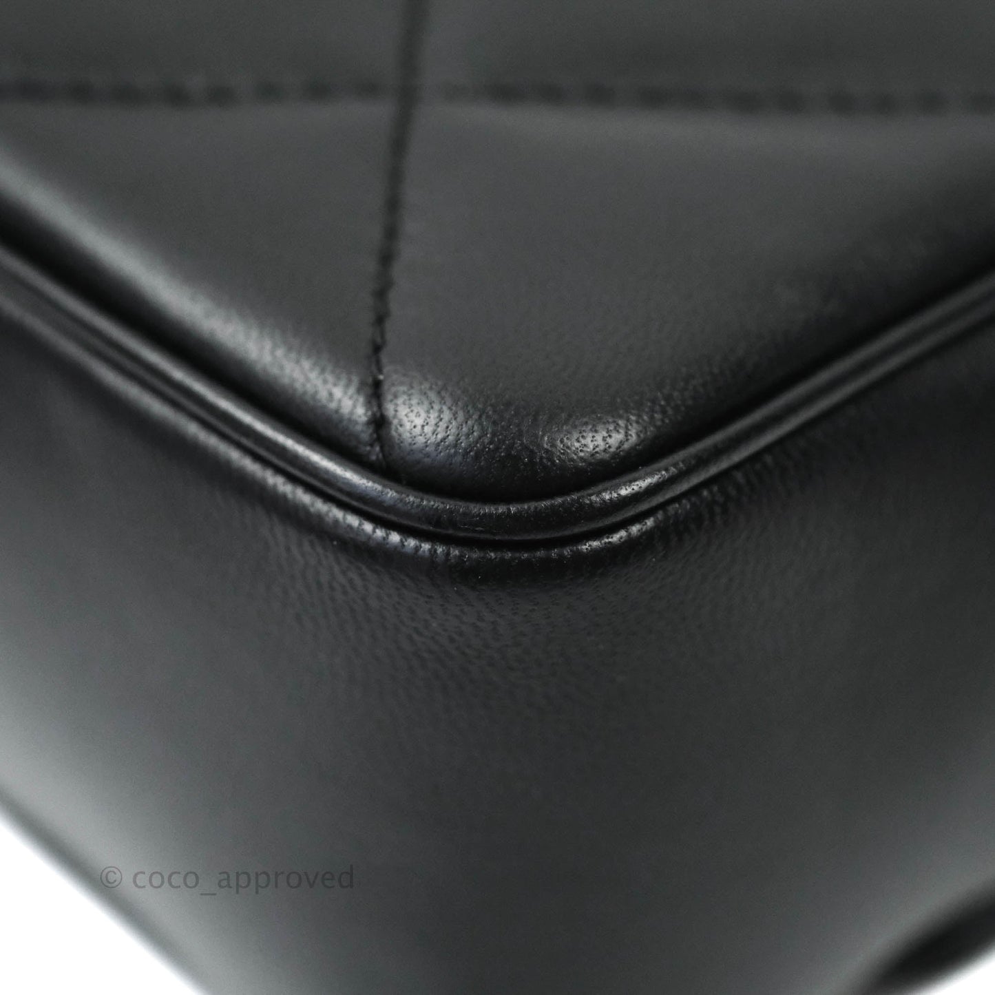 Chanel Easy Cherry Flap Bag With Handle Black Lambskin Gold Hardware 19K