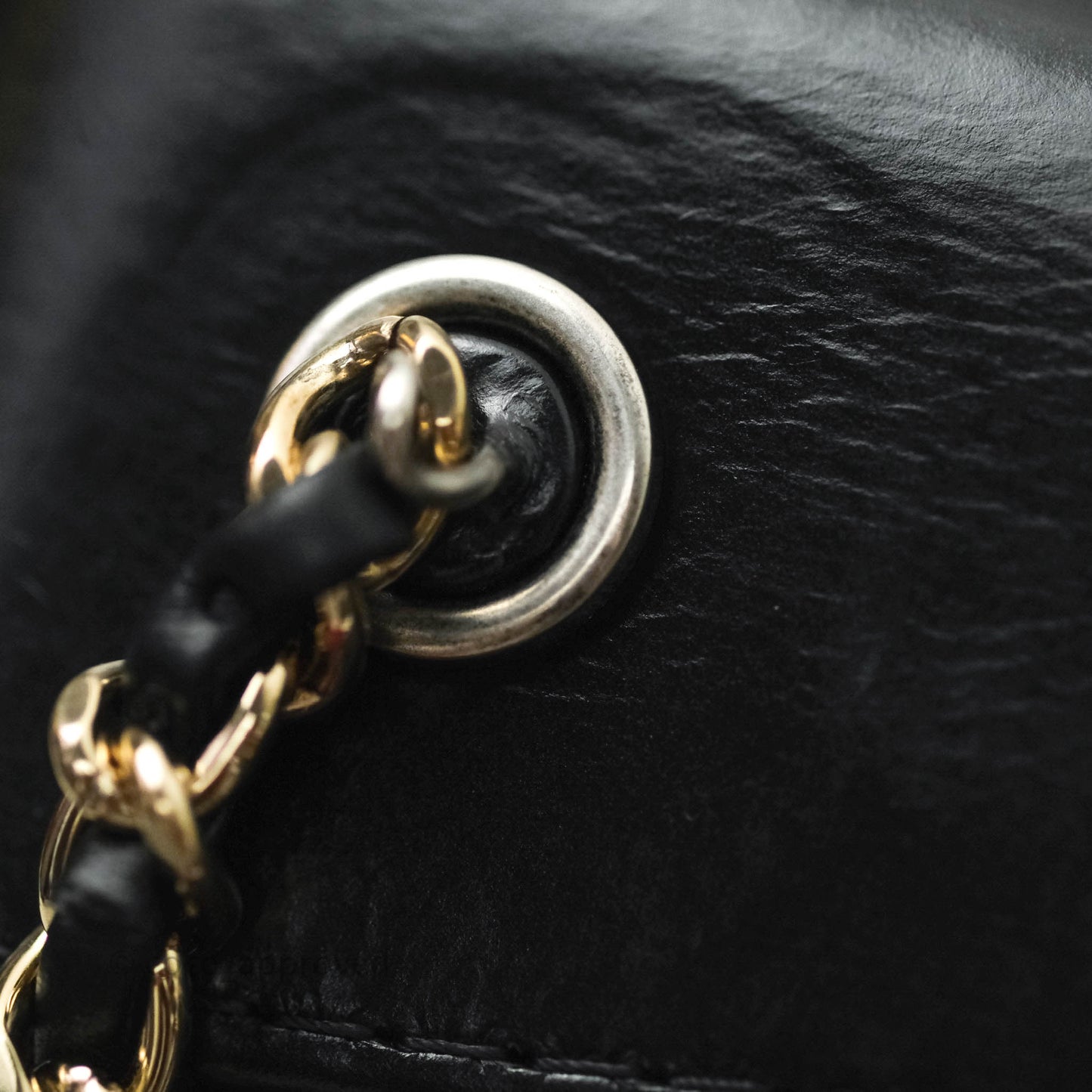 Chanel Gabrielle Backpack Black Aged Calfskin Medium Black
