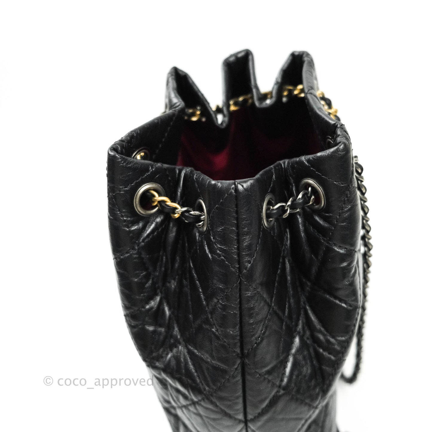 Chanel Gabrielle Backpack Black Aged Calfskin Medium Black