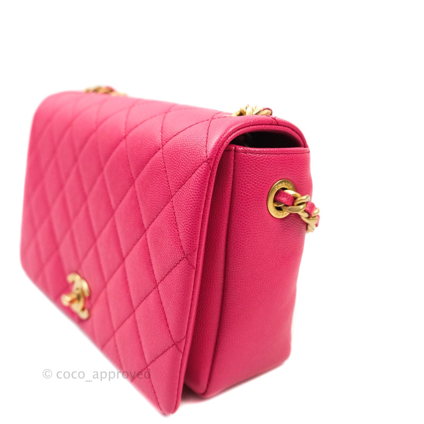 Chanel Quilted Medium Fashion Therapy Flap Bag Pink Caviar Aged Gold Hardware
