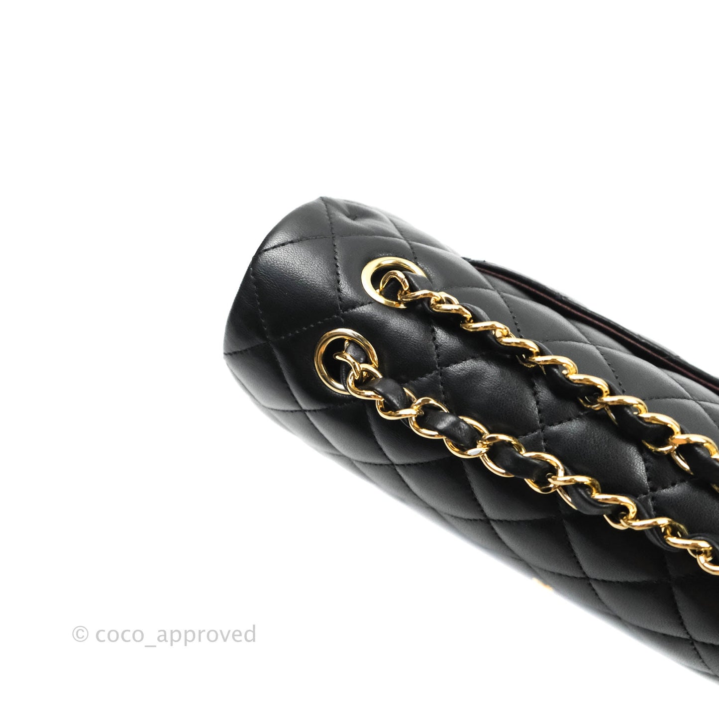 Chanel Classic M/L Medium Double Flap Black Lambskin Gold Hardware