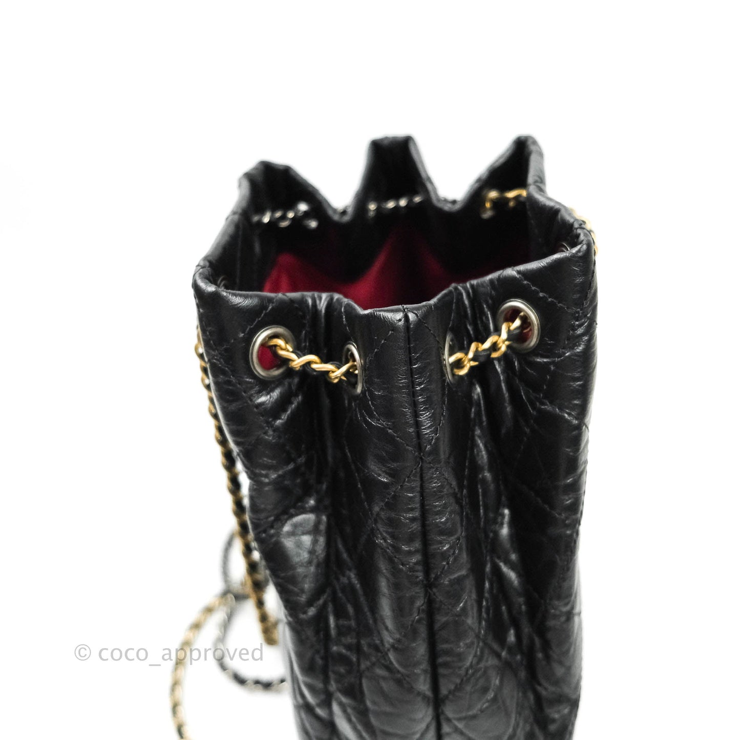 Chanel Gabrielle Backpack Black Aged Calfskin Medium Black
