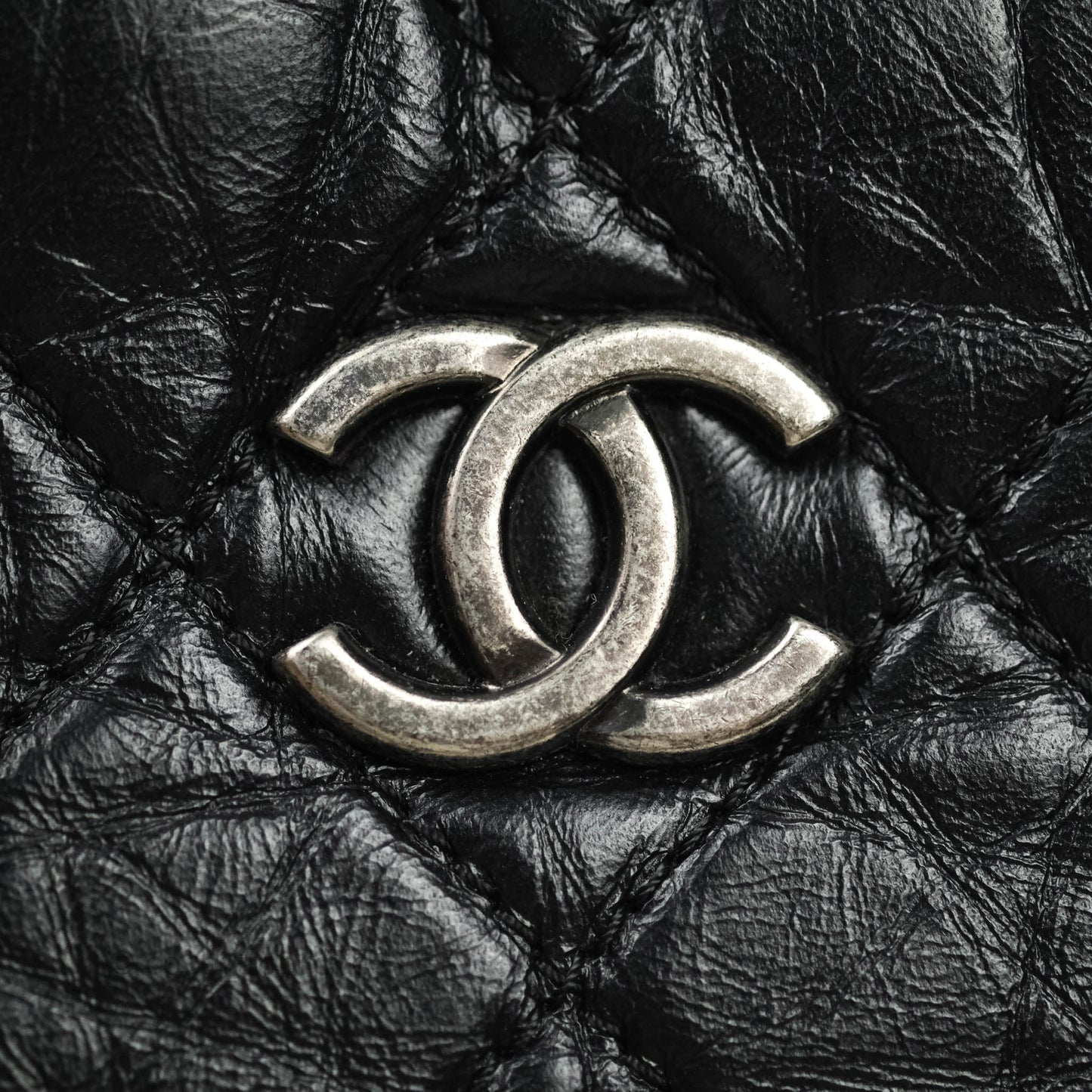 Chanel Gabrielle Backpack Black Aged Calfskin Medium Black