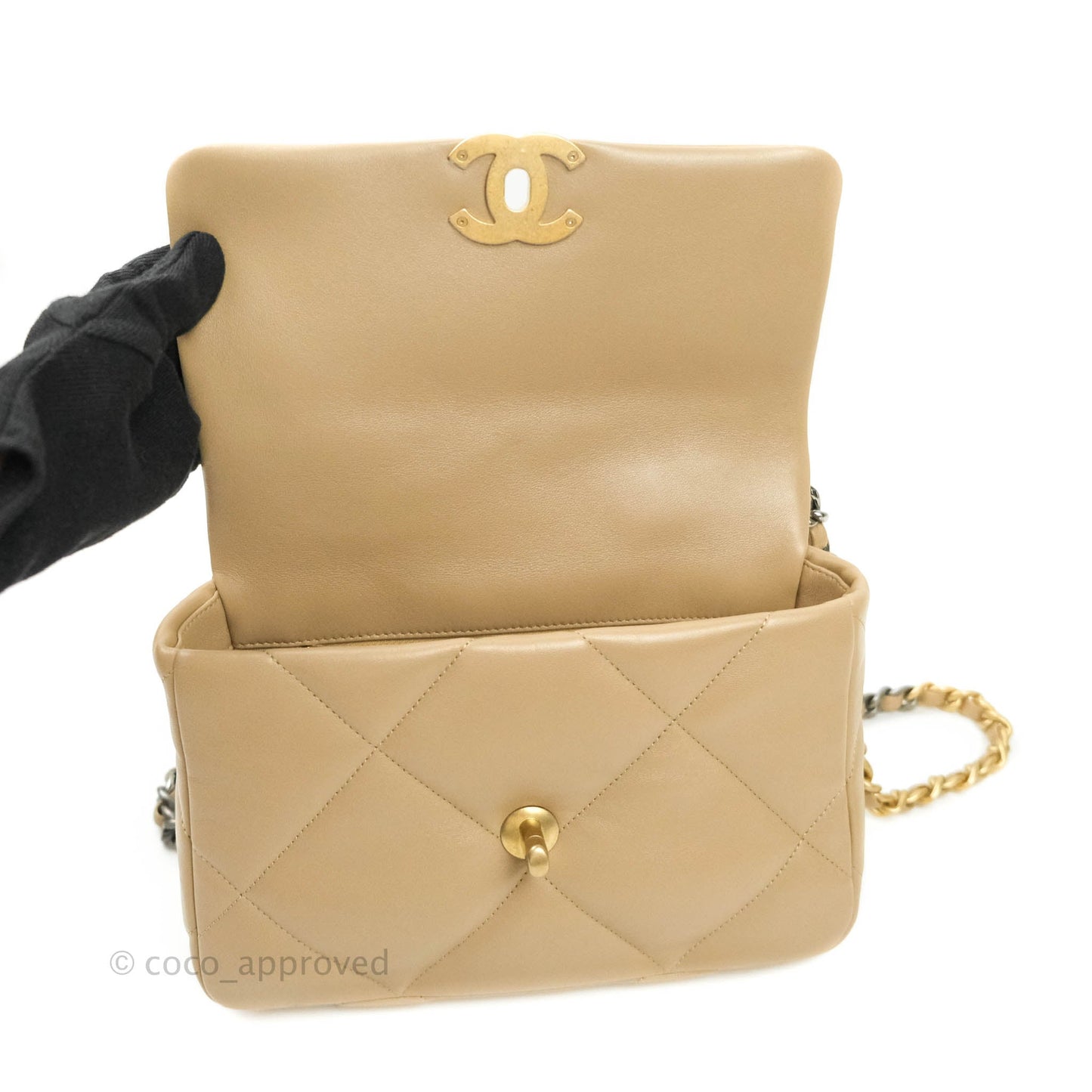 Chanel 19 Small Dark Beige Mixed Hardware 21S