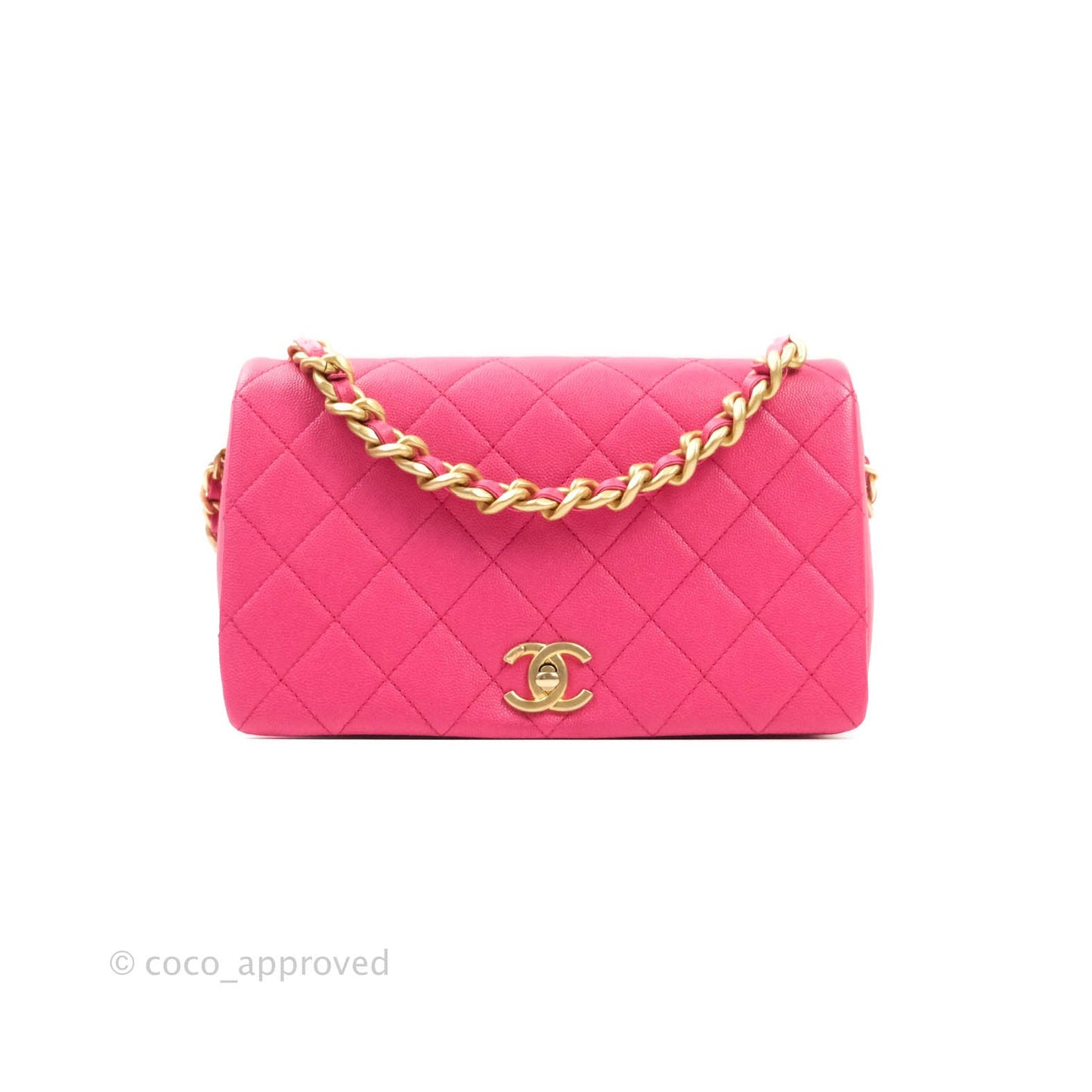 Chanel Quilted Medium Fashion Therapy Flap Bag Pink Caviar Aged Gold Hardware