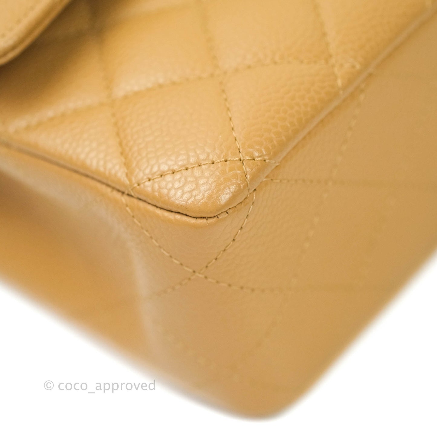 Chanel Caviar Quilted M/L Medium Double Flap Dark Beige Silver Hardware