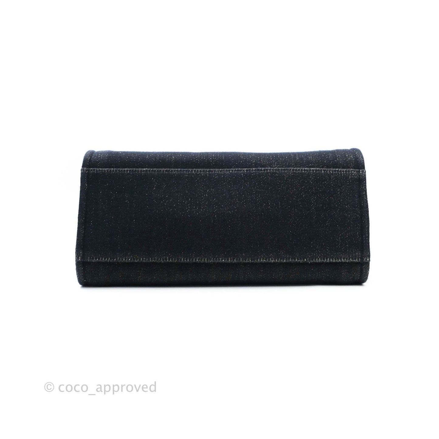 Chanel Large Deauville Navy Glitter Canvas Gold Hardware
