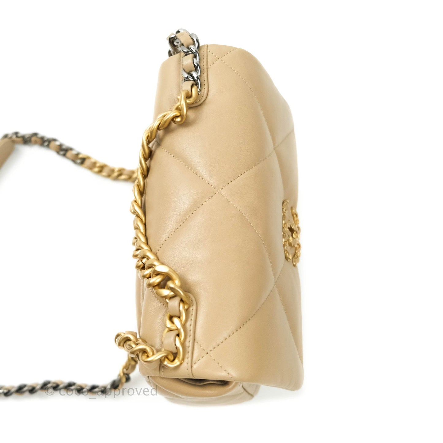 Chanel 19 Small Dark Beige Mixed Hardware 21S