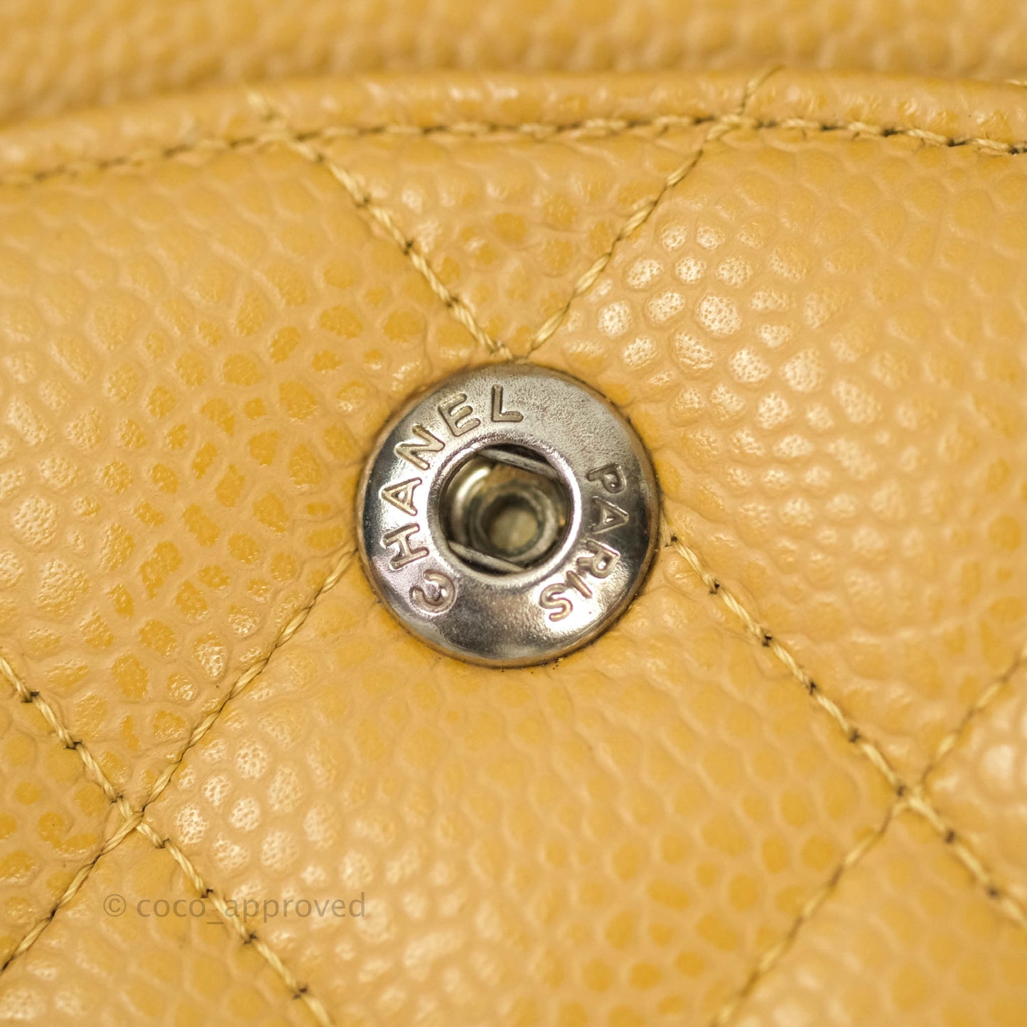 Chanel Caviar Quilted M/L Medium Double Flap Dark Beige Silver Hardware