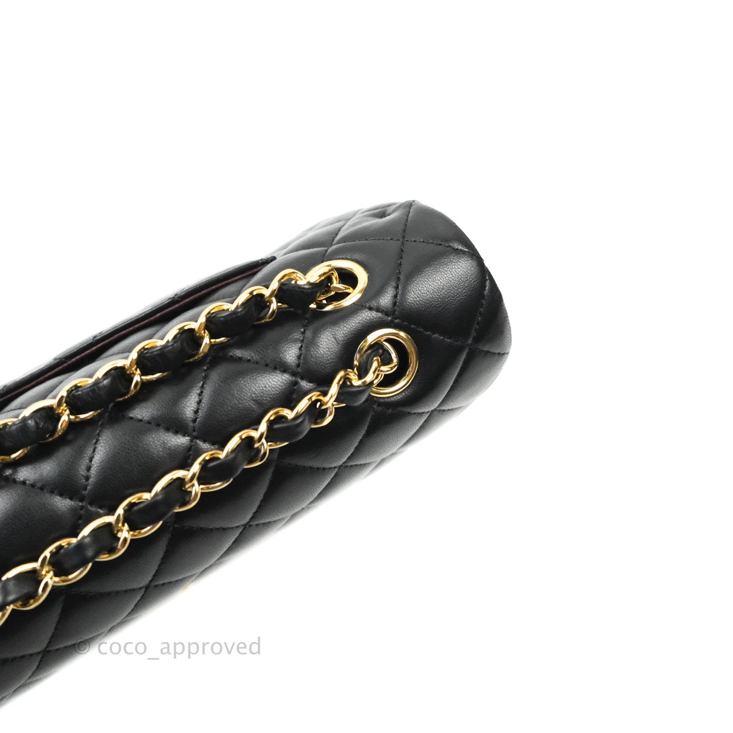 Chanel Classic M/L Medium Double Flap Black Lambskin Gold Hardware