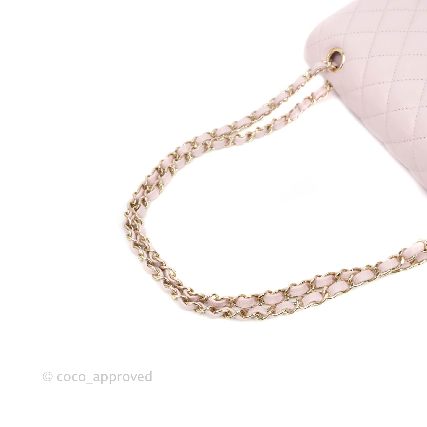 Chanel M/L Medium Double Flap Bag Lilac Rose Clair Caviar Gold Hardware 21S