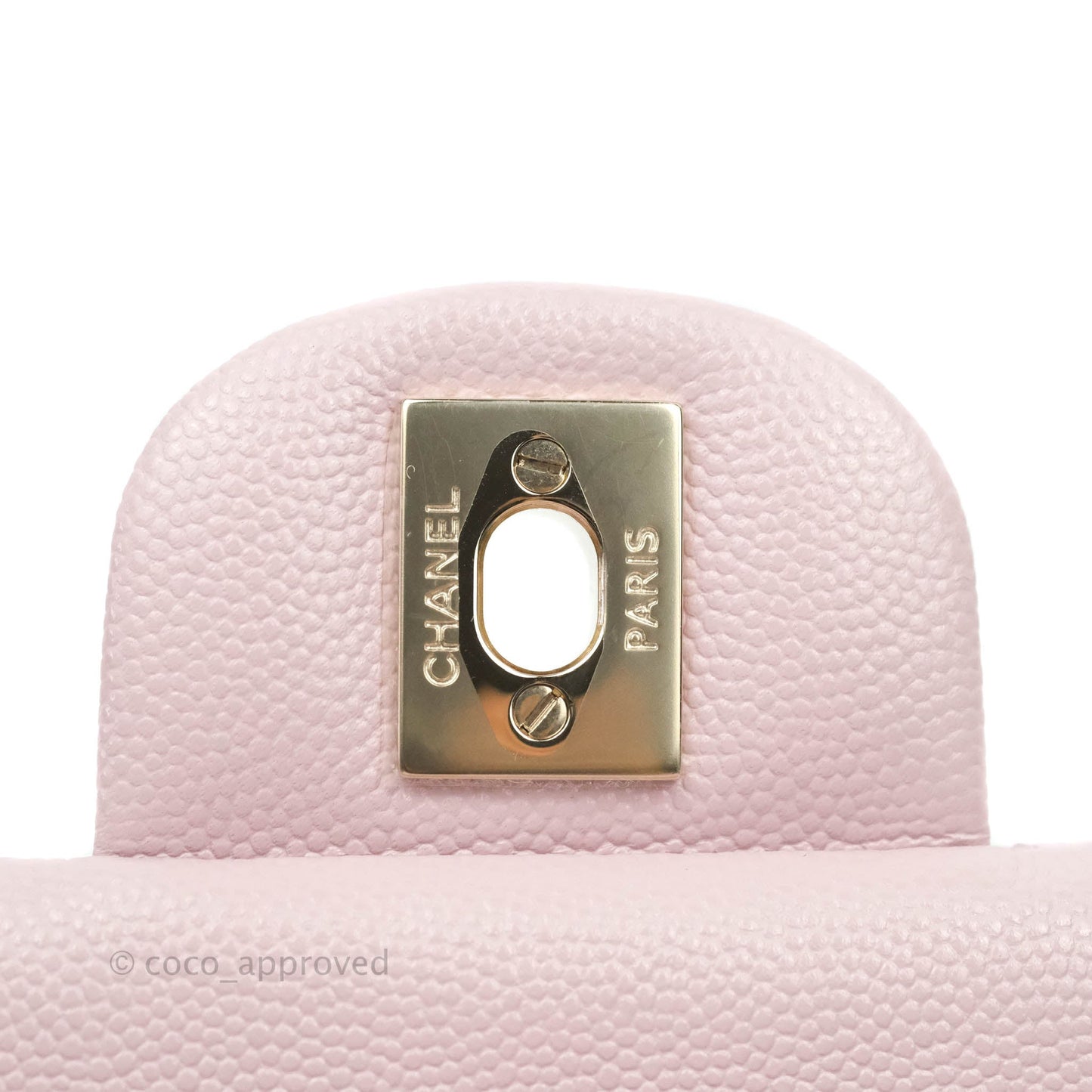 Chanel M/L Medium Double Flap Bag Lilac Rose Clair Caviar Gold Hardware 21S