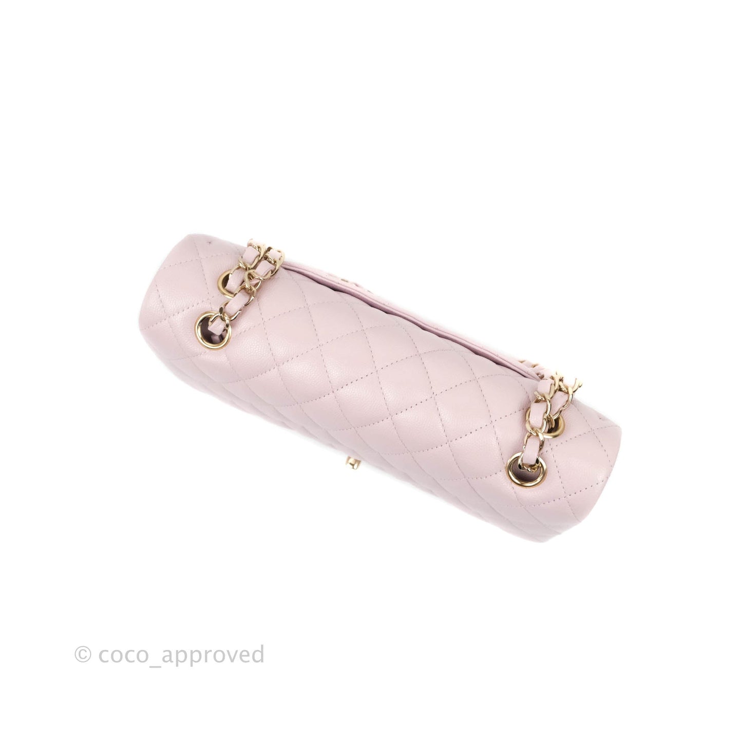 Chanel M/L Medium Double Flap Bag Lilac Rose Clair Caviar Gold Hardware 21S