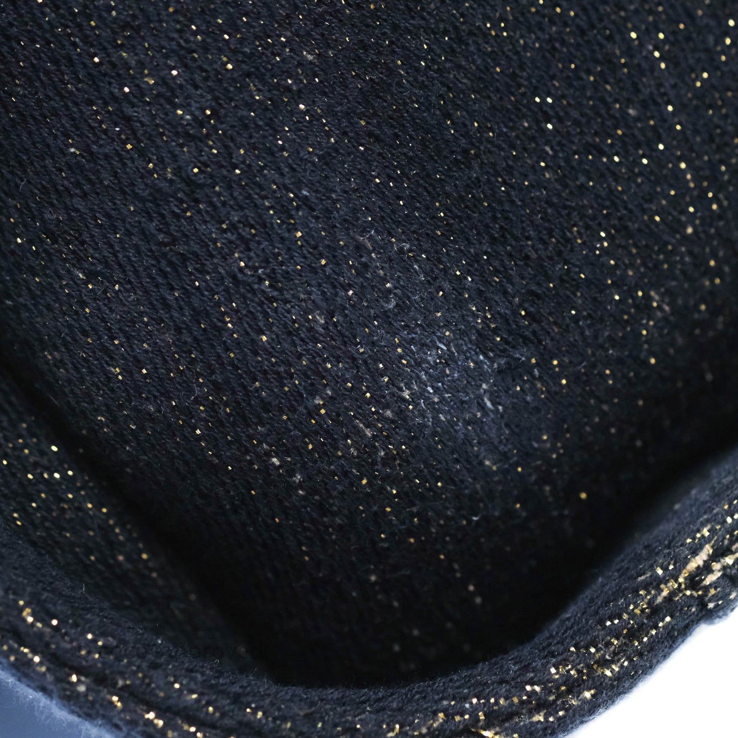 Chanel Large Deauville Navy Glitter Canvas Gold Hardware
