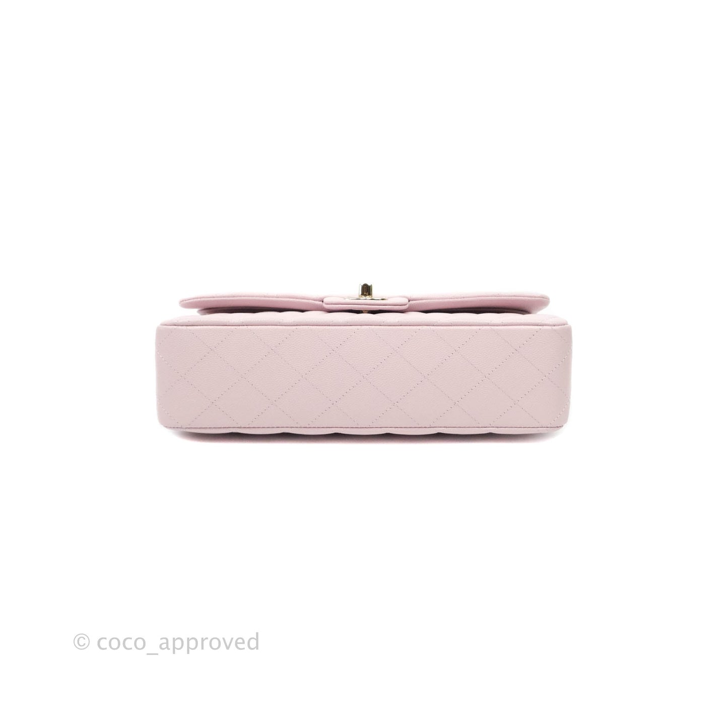 Chanel M/L Medium Double Flap Bag Lilac Rose Clair Caviar Gold Hardware 21S
