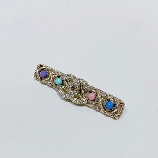 No.4165-Chanel Metal & Crystal Coco Mark Brooch