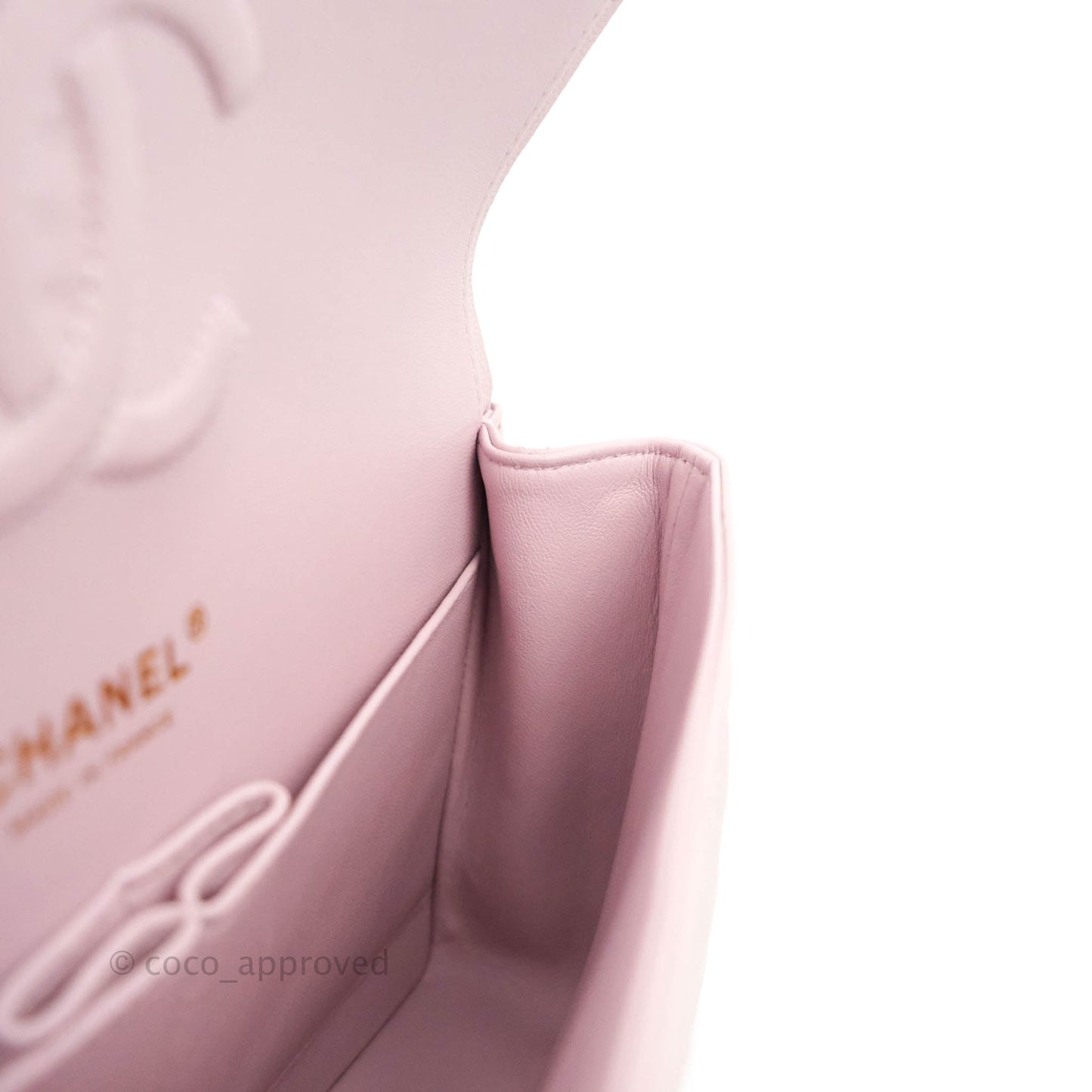 Chanel M/L Medium Double Flap Bag Lilac Rose Clair Caviar Gold Hardware 21S