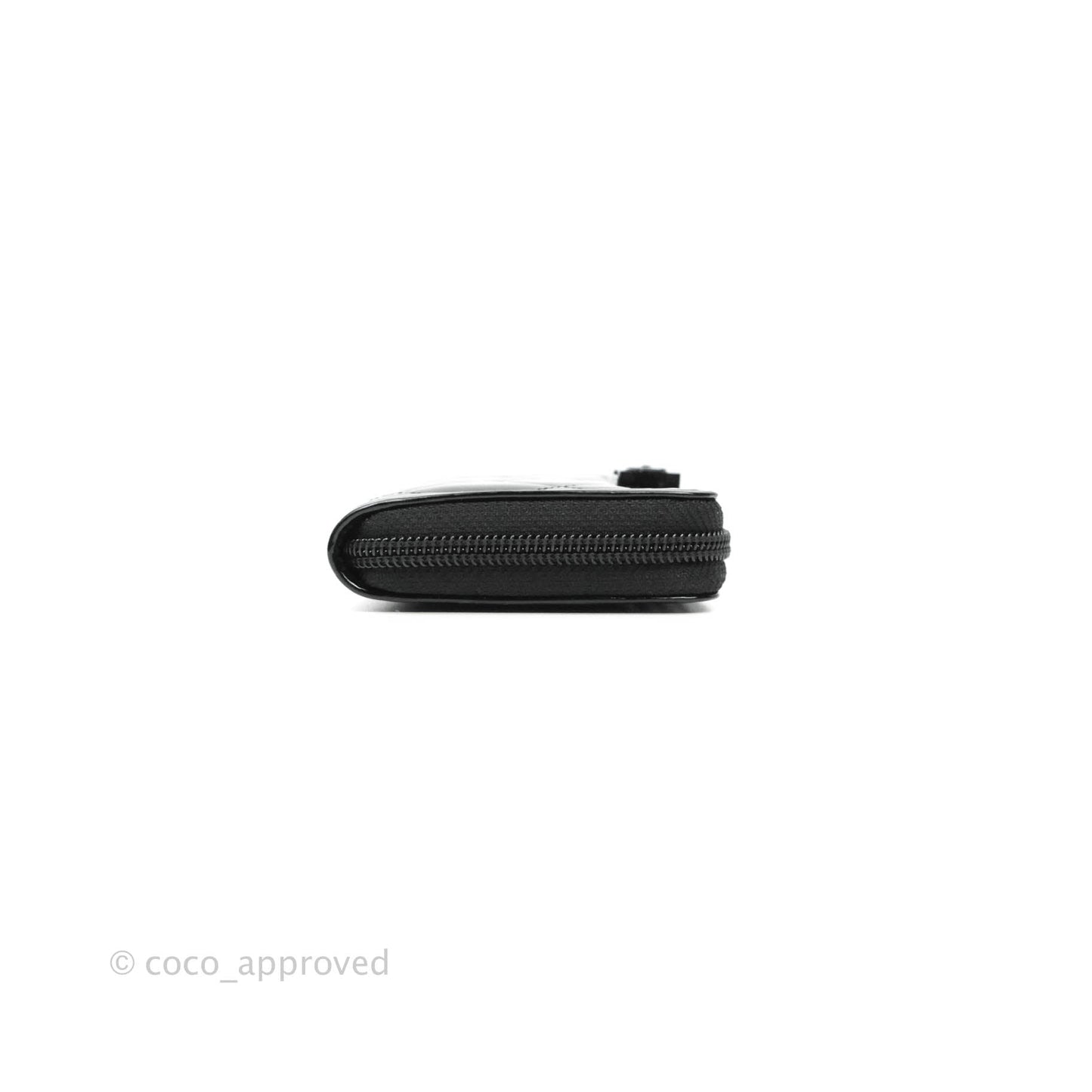 Chanel Boy Quilted Medium Zip Wallet Black Patent