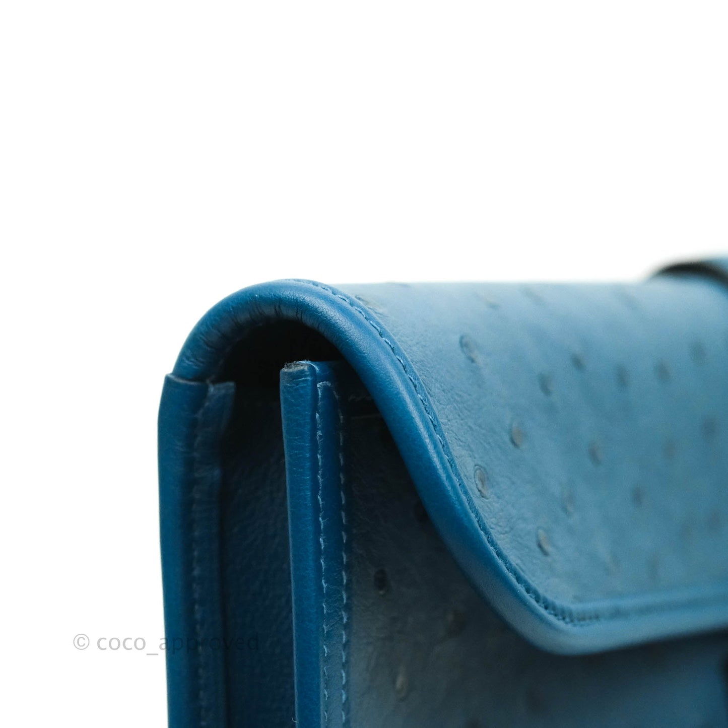 Hermès Jige Elan 29 Clutch Blue Ostrich Leather