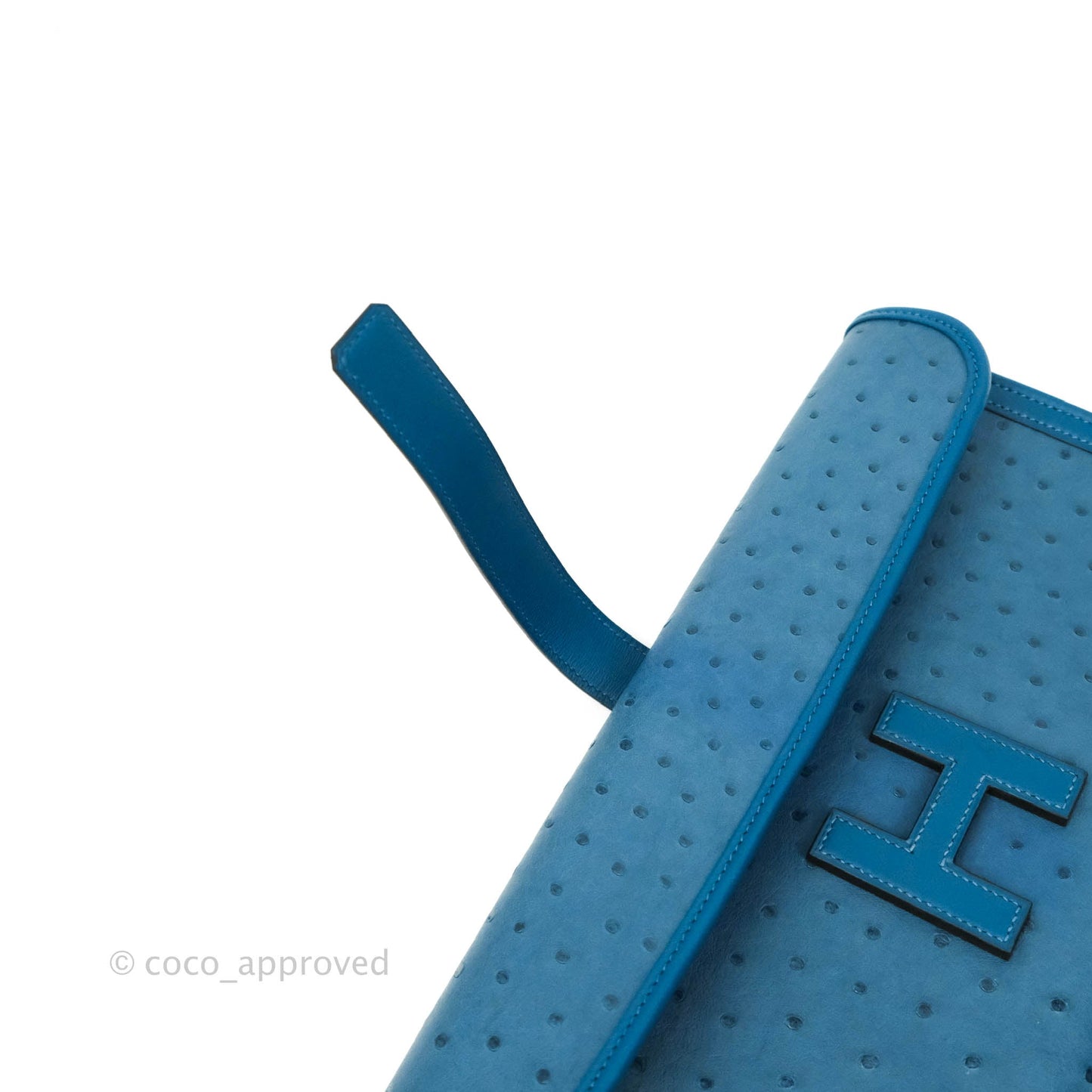 Hermès Jige Elan 29 Clutch Blue Ostrich Leather