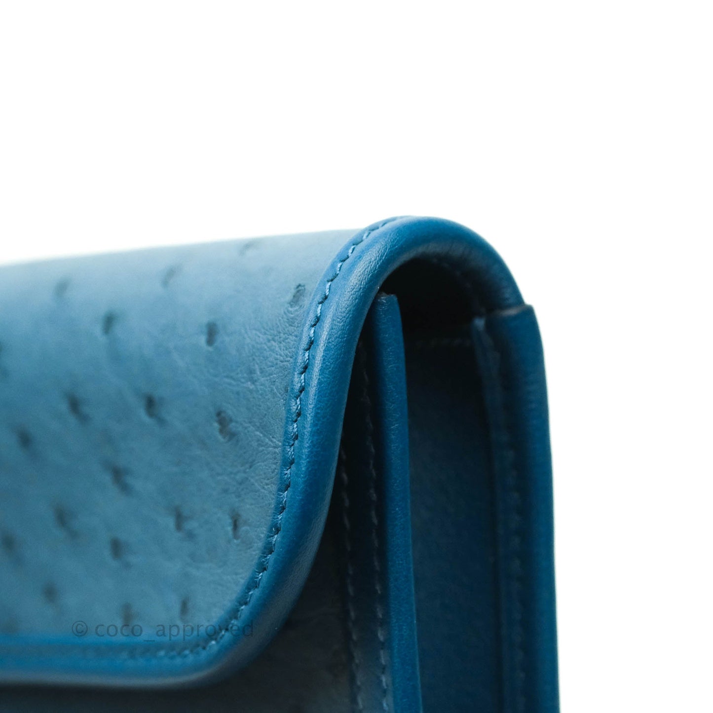 Hermès Jige Elan 29 Clutch Blue Ostrich Leather