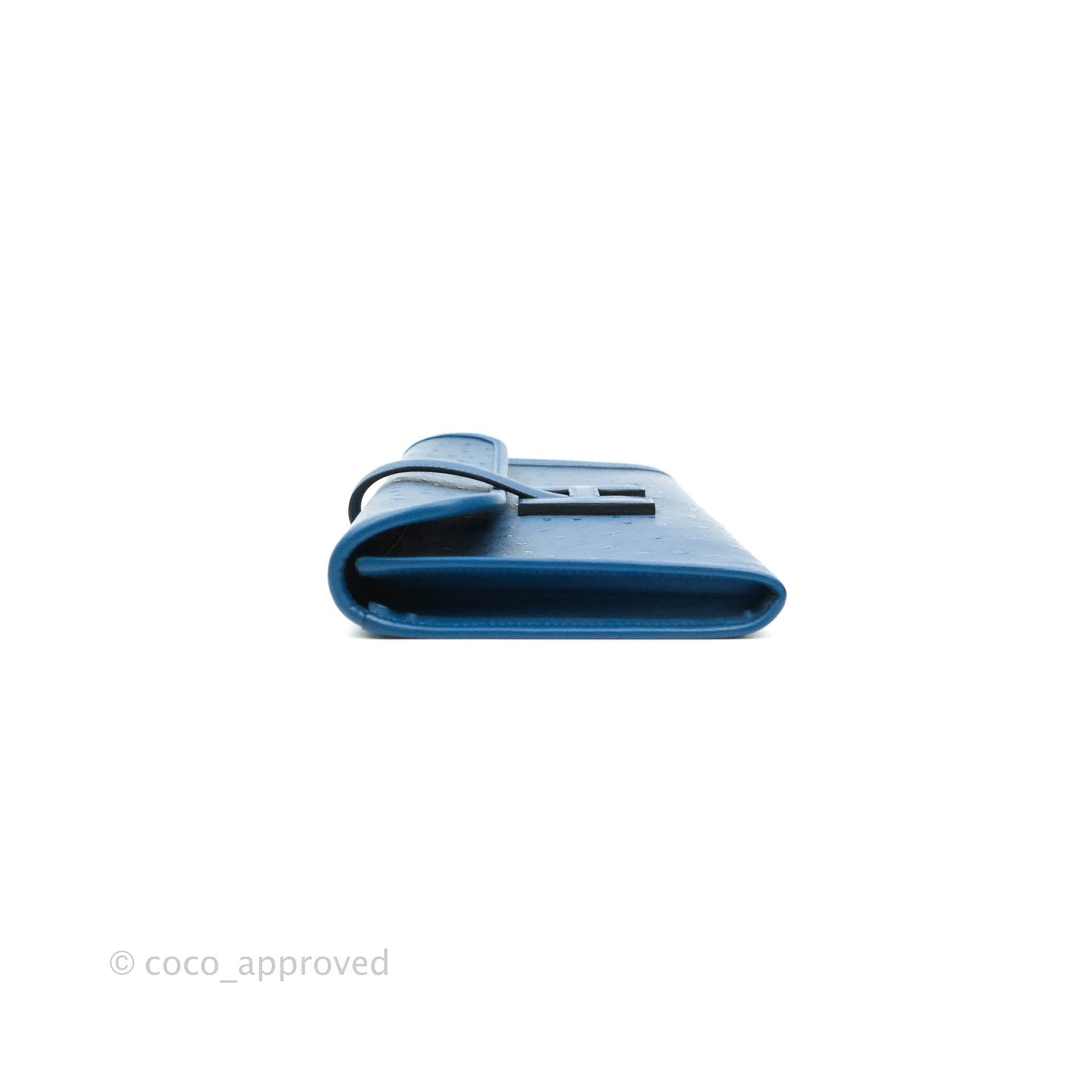Hermès Jige Elan 29 Clutch Blue Ostrich Leather
