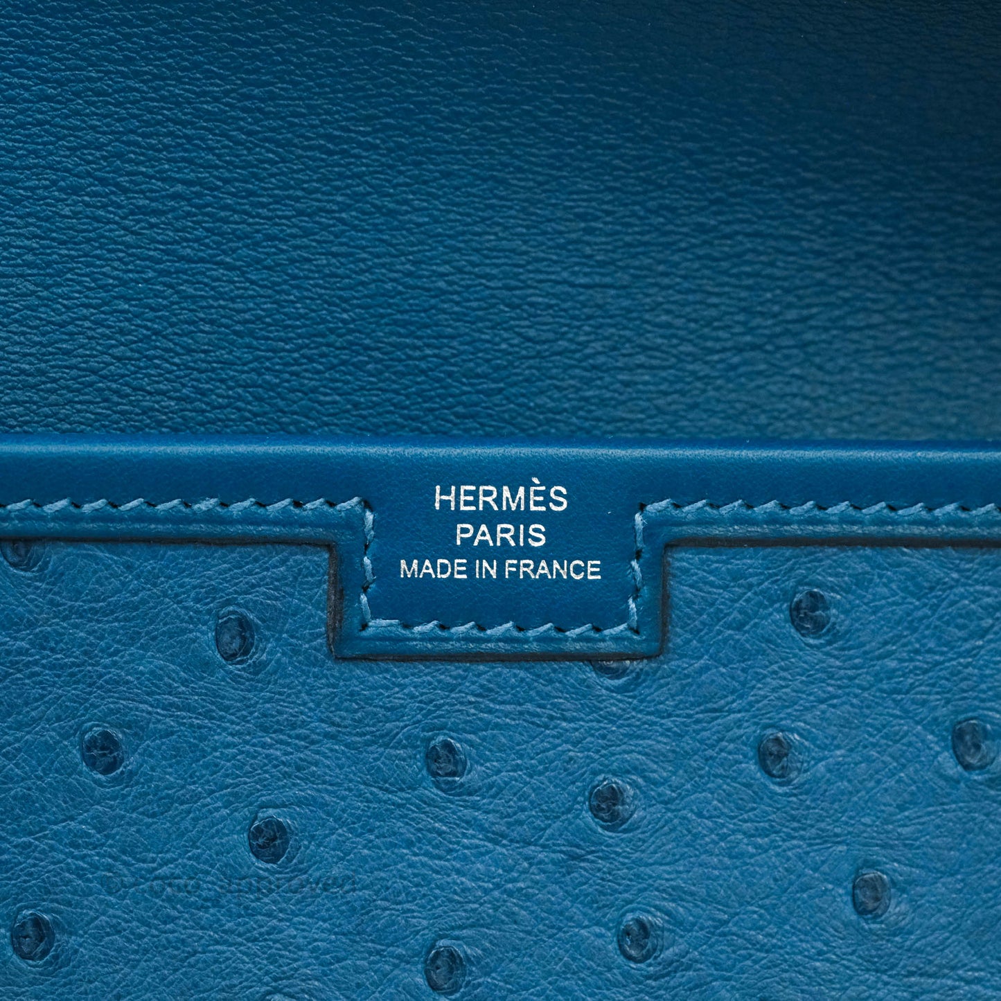 Hermès Jige Elan 29 Clutch Blue Ostrich Leather