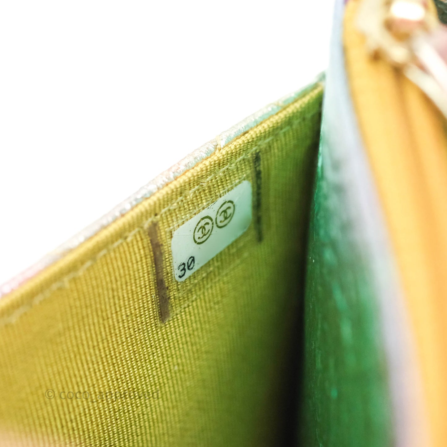 Chanel Quilted Reissue Wallet On Chain WOC Metallic Rainbow Aged Calfskin Gold Hardware