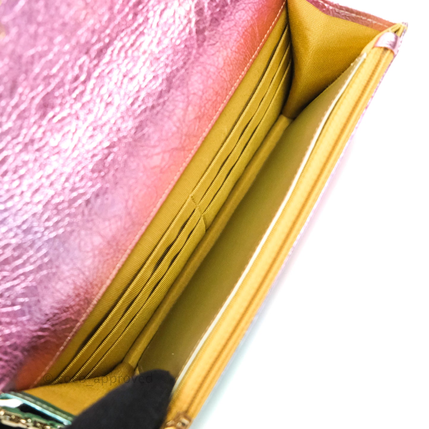 Chanel Quilted Reissue Wallet On Chain WOC Metallic Rainbow Aged Calfskin Gold Hardware