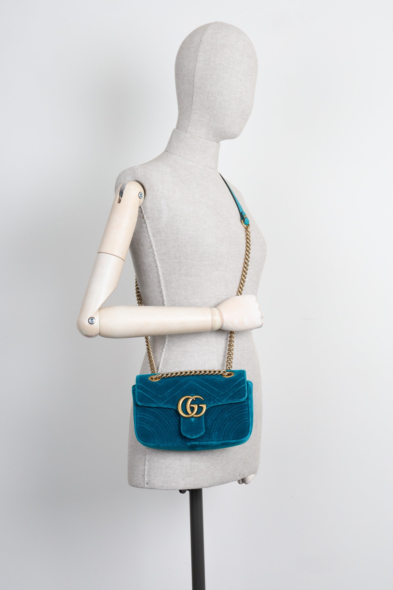 Luxury Gucci Trending 2025 Mini Marmont Bag Velvet Petrol