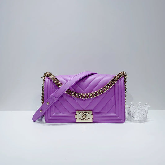 No.3905-Chanel Calfskin Chevron Boy 25cm