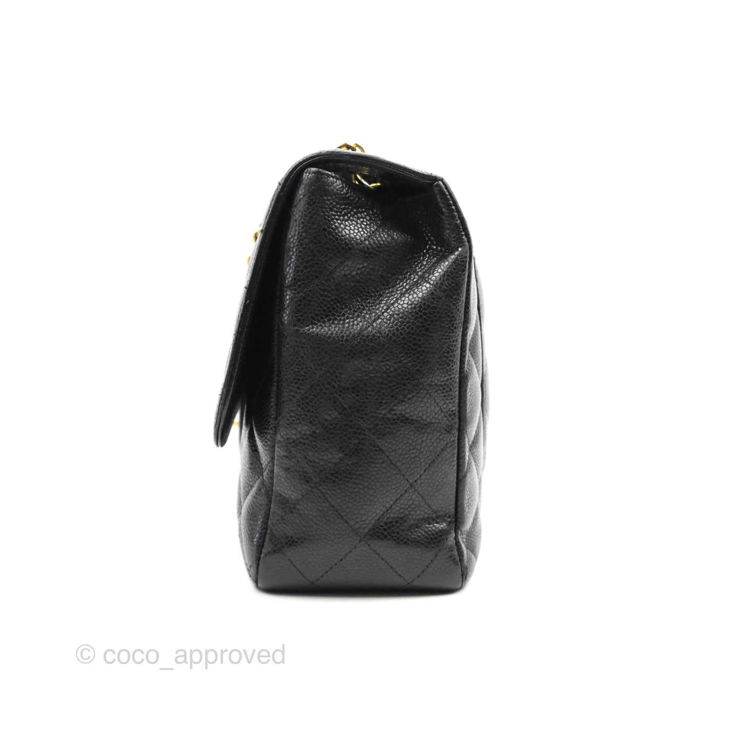 Chanel Jumbo Single Flap Black Caviar Gold Hardware