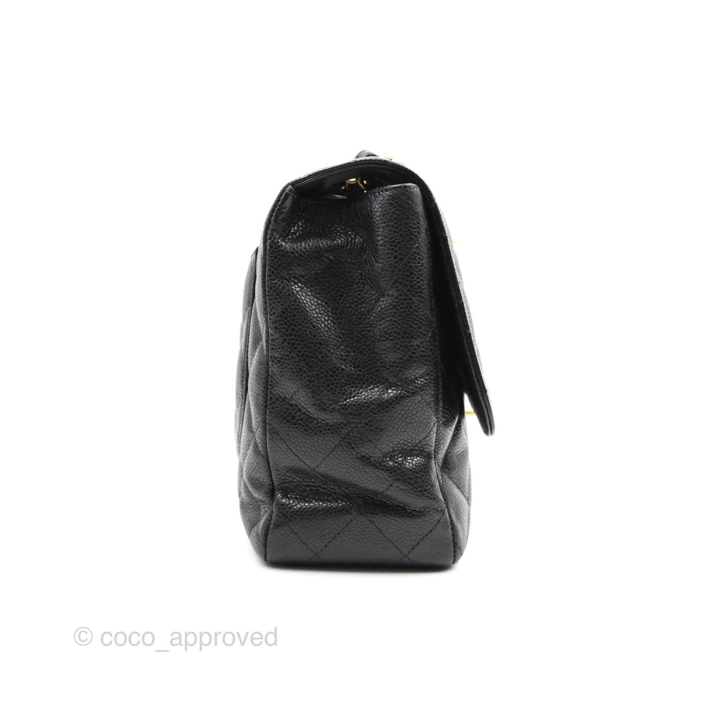 Chanel Jumbo Single Flap Black Caviar Gold Hardware