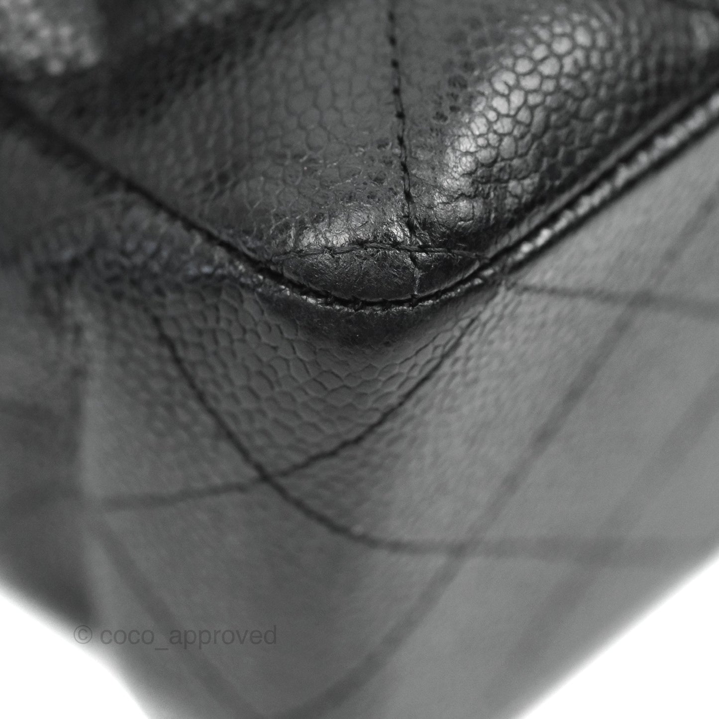 Chanel Jumbo Single Flap Black Caviar Gold Hardware
