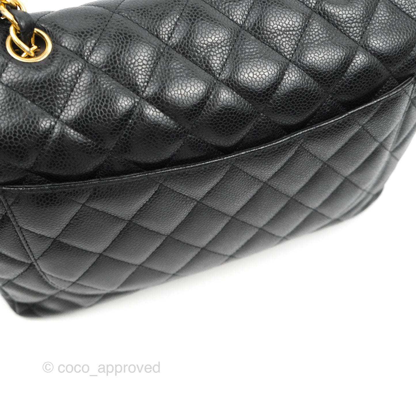 Chanel Jumbo Single Flap Black Caviar Gold Hardware