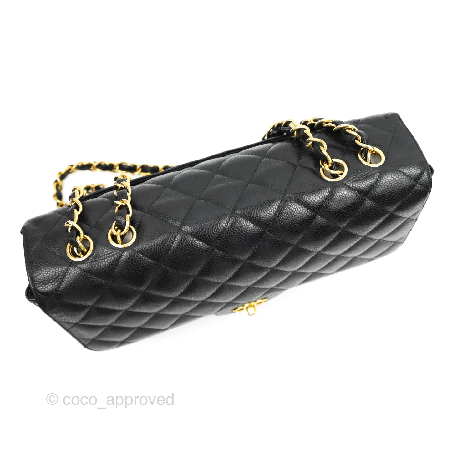 Chanel Jumbo Single Flap Black Caviar Gold Hardware