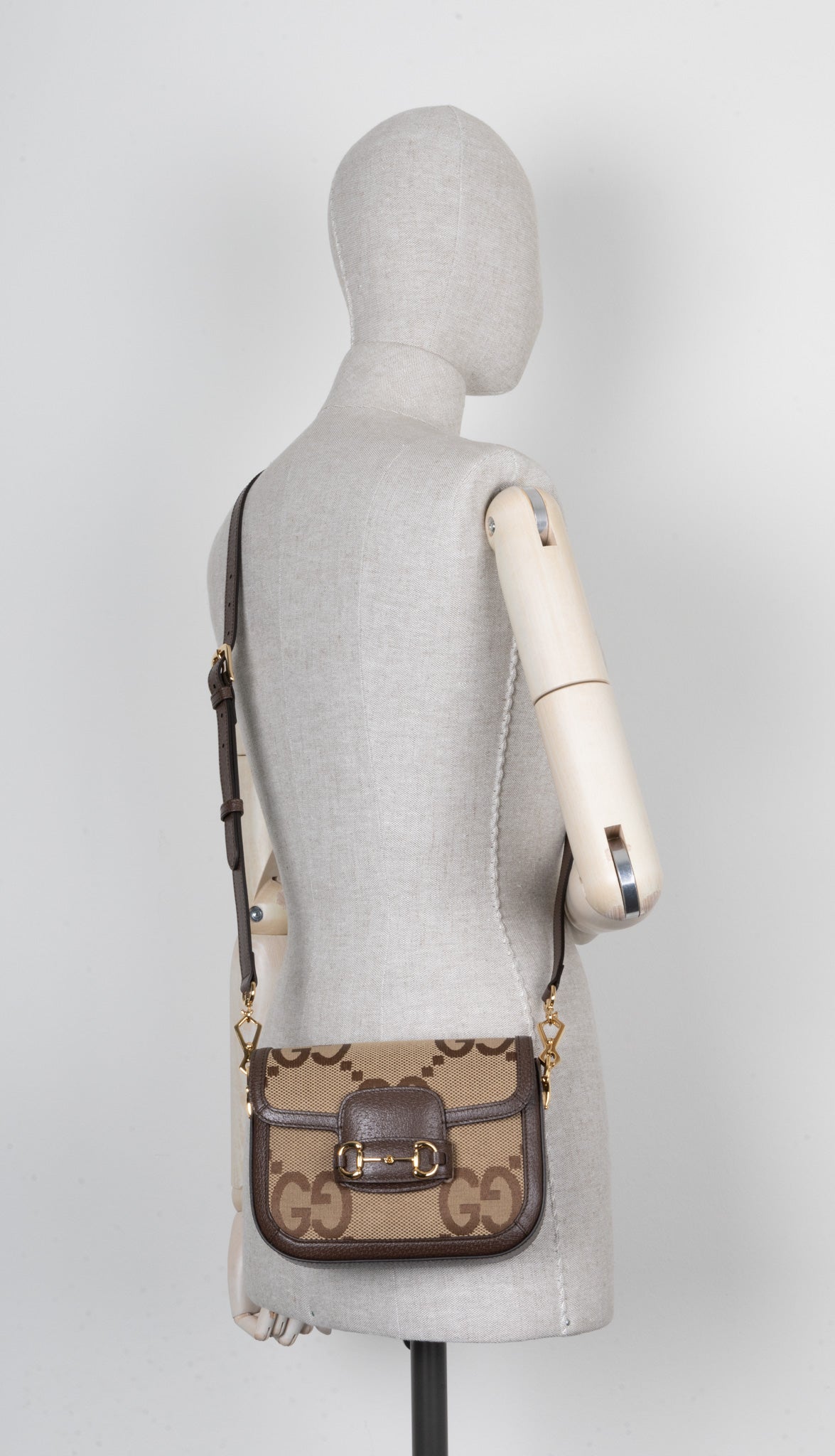 Luxury Gucci Trending 2025 1955 Horsebit Giant GG Crossbody Bag Canvas