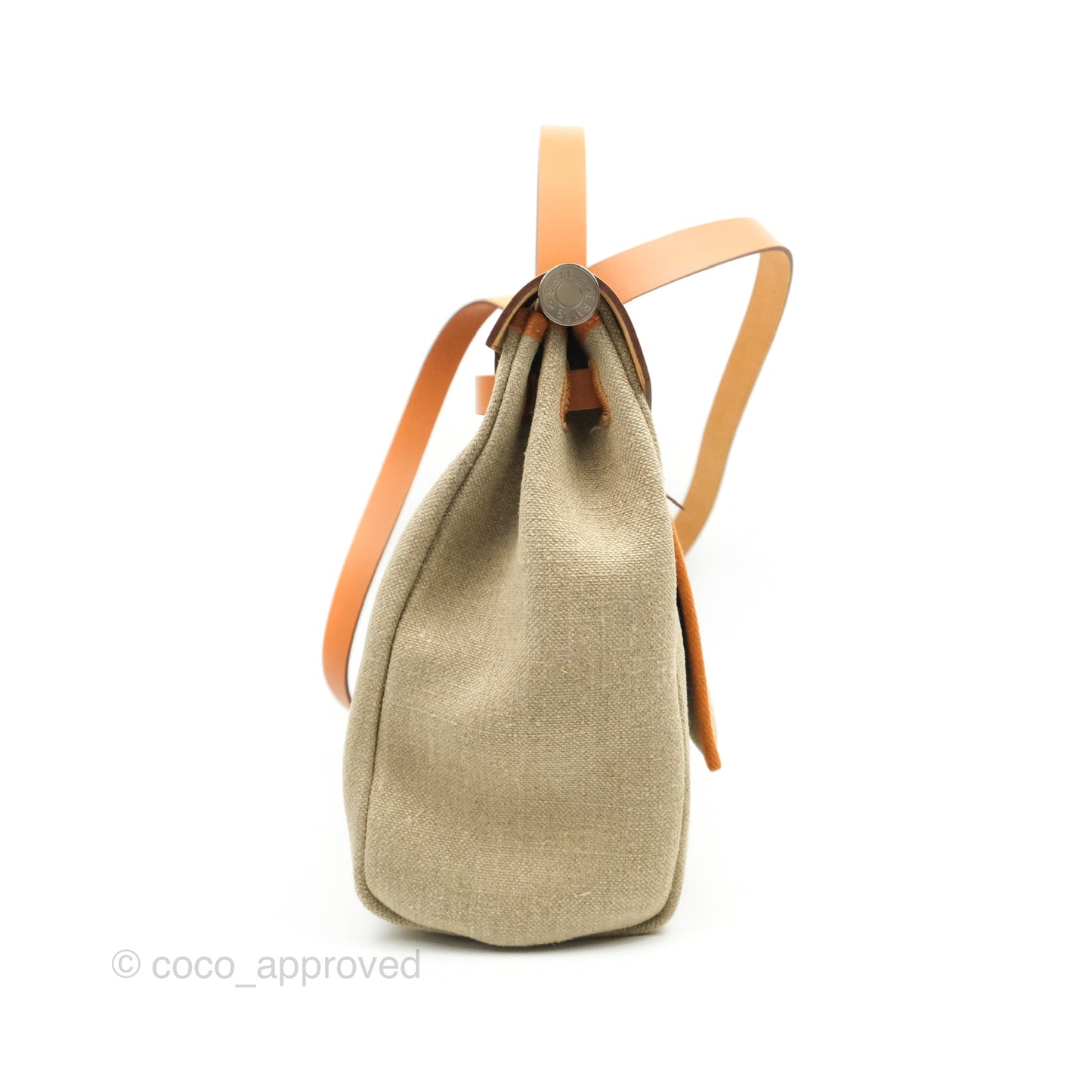 Hermès Herbag Retourne Zip 31 Toile de Camp Twin Vache Hunter Ficelle/Nature Palladium Hardware