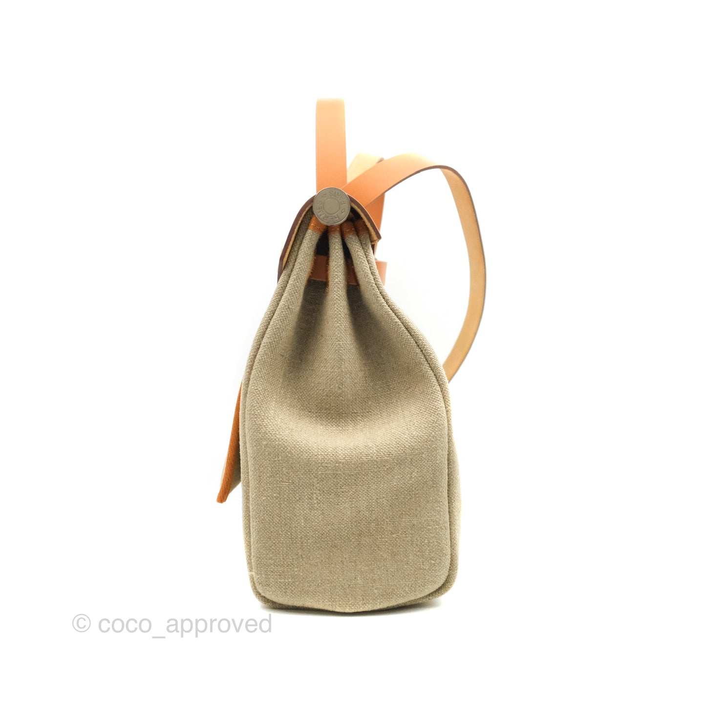 Hermès Herbag Retourne Zip 31 Toile de Camp Twin Vache Hunter Ficelle/Nature Palladium Hardware