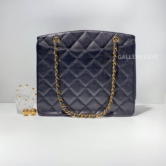 No.2295-Chanel Vintage Caviar TurnLock Shoulder Bag