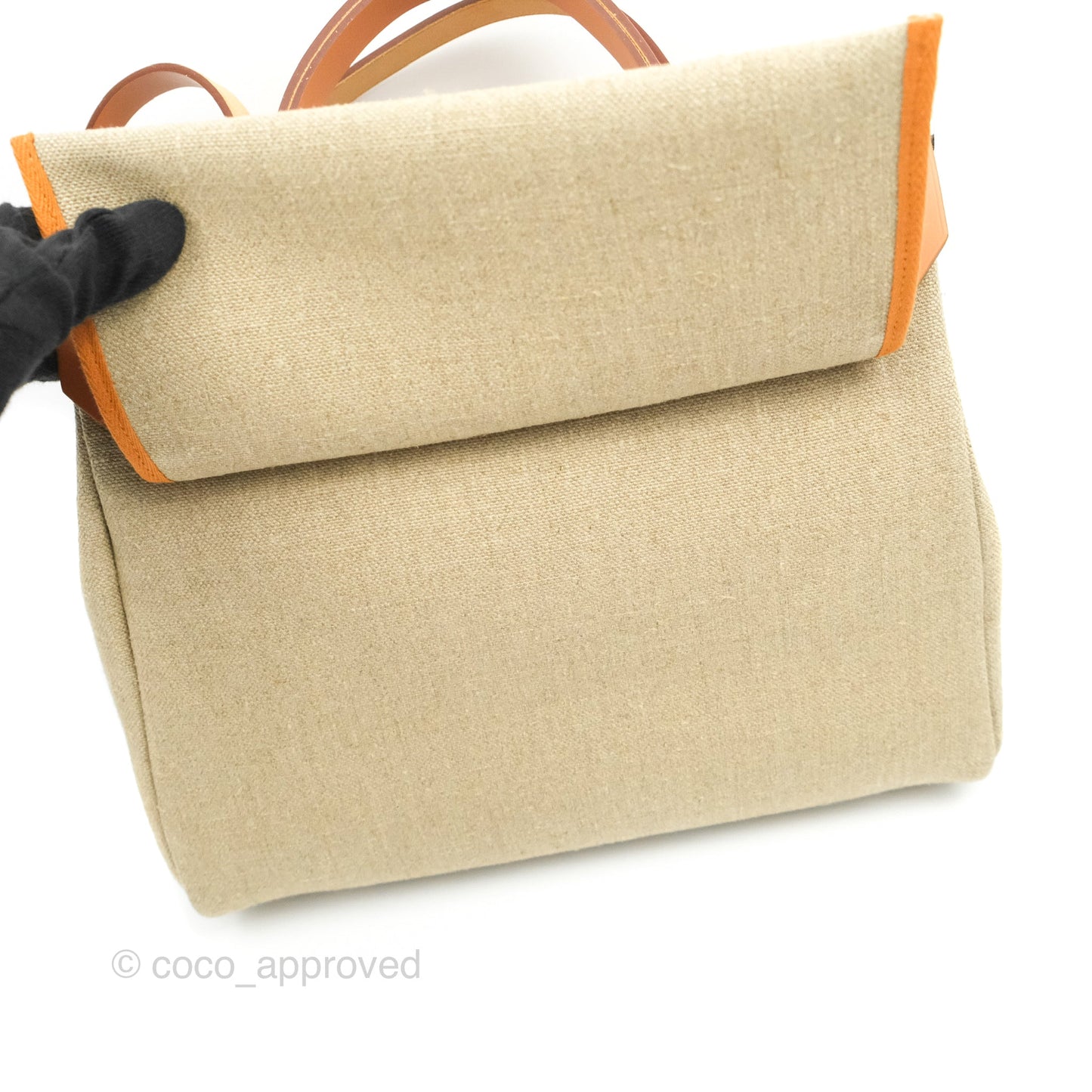 Hermès Herbag Retourne Zip 31 Toile de Camp Twin Vache Hunter Ficelle/Nature Palladium Hardware