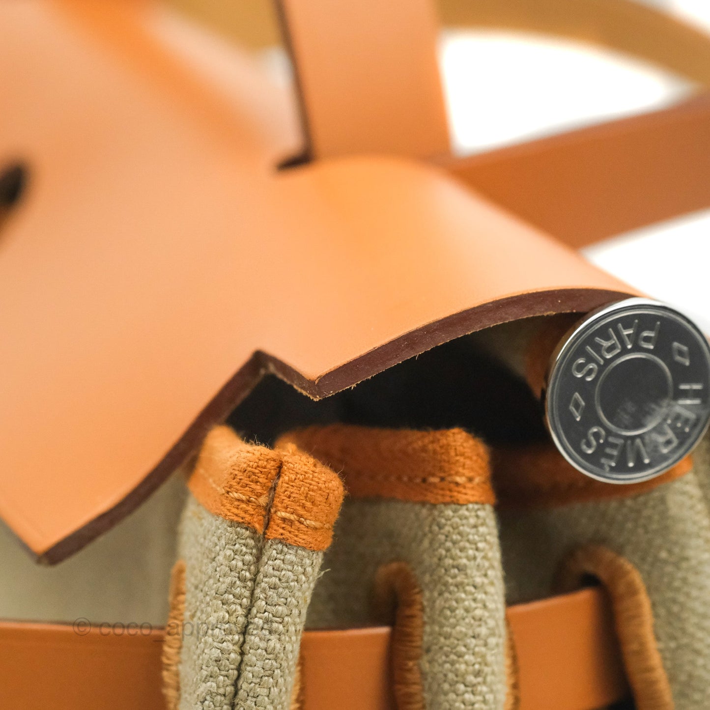Hermès Herbag Retourne Zip 31 Toile de Camp Twin Vache Hunter Ficelle/Nature Palladium Hardware