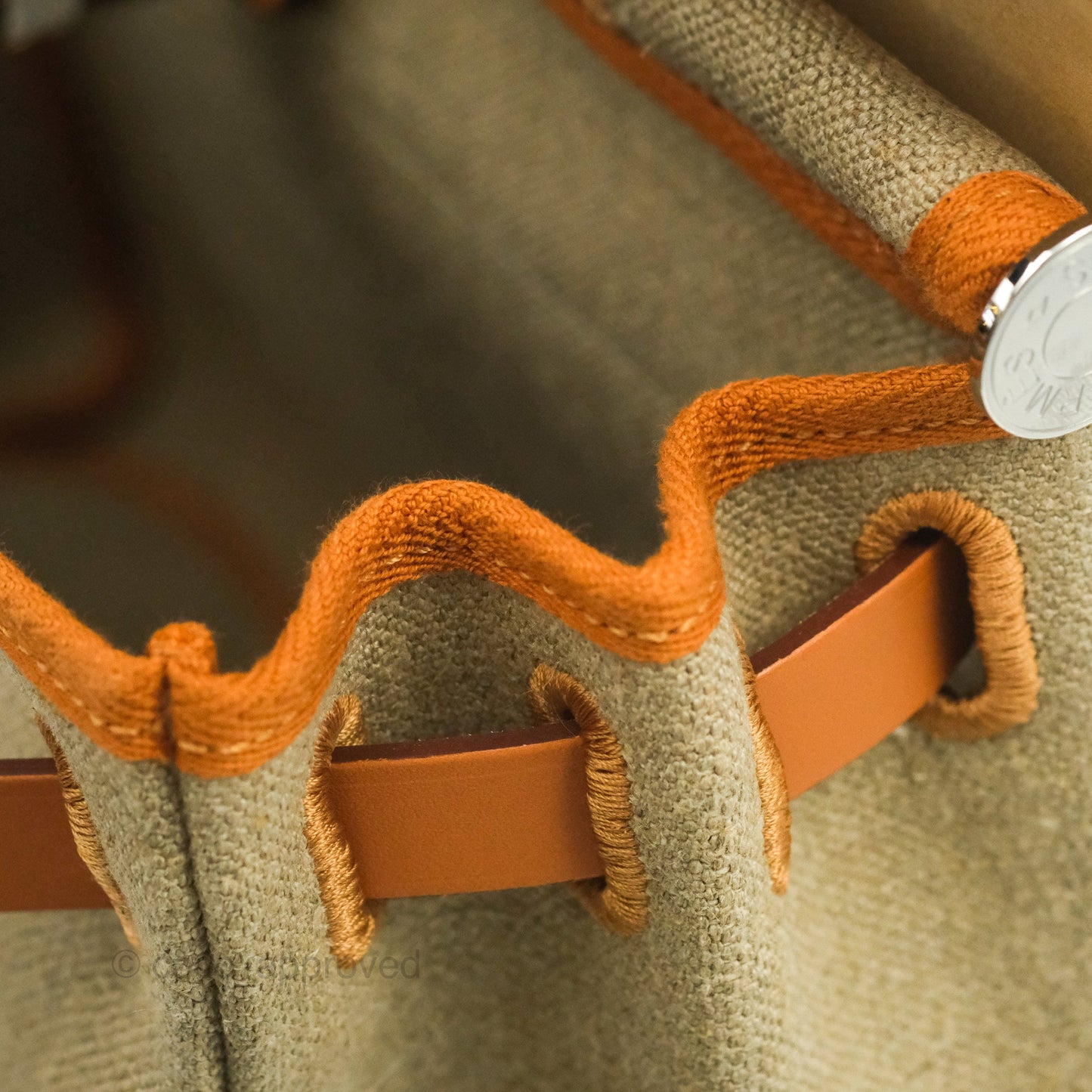 Hermès Herbag Retourne Zip 31 Toile de Camp Twin Vache Hunter Ficelle/Nature Palladium Hardware