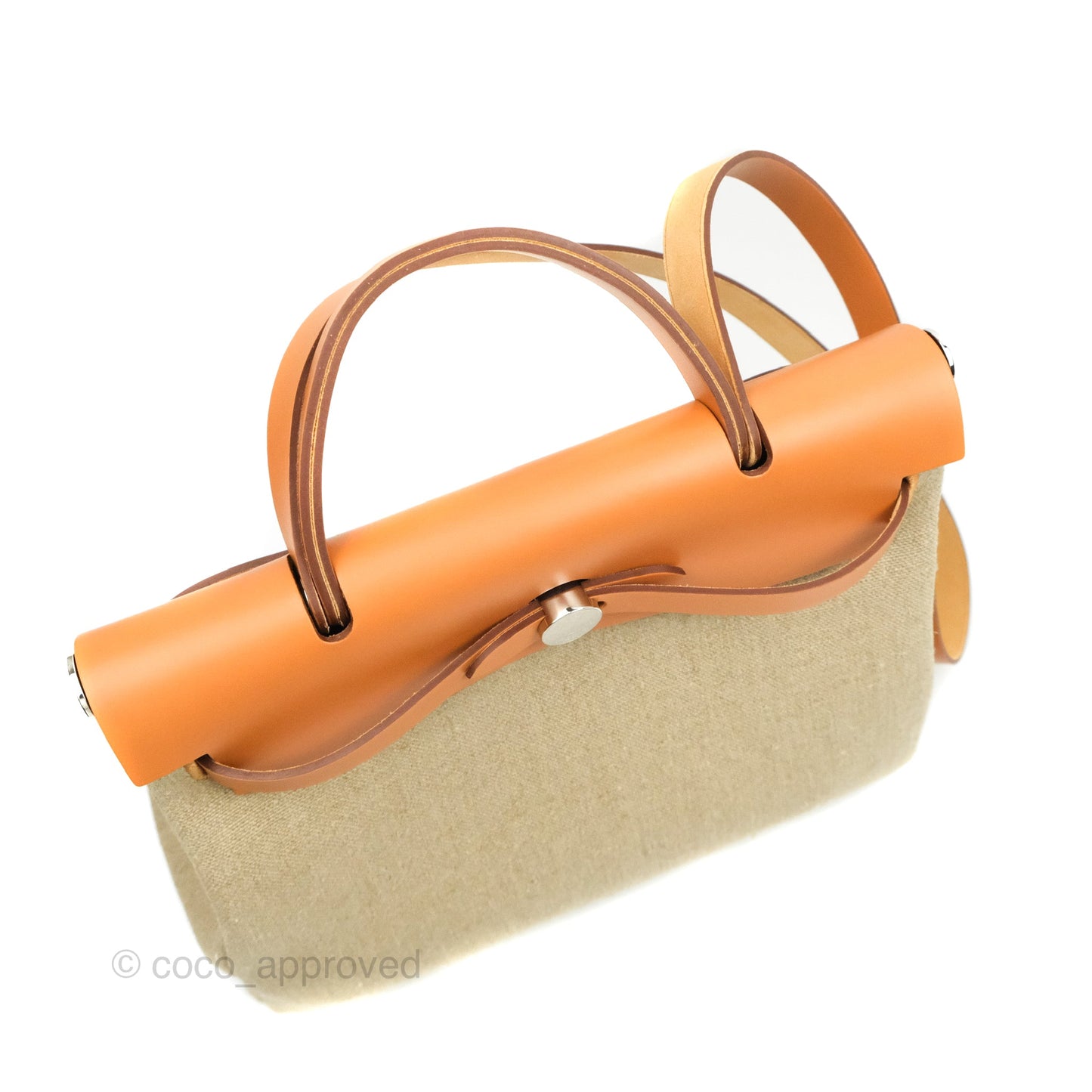 Hermès Herbag Retourne Zip 31 Toile de Camp Twin Vache Hunter Ficelle/Nature Palladium Hardware