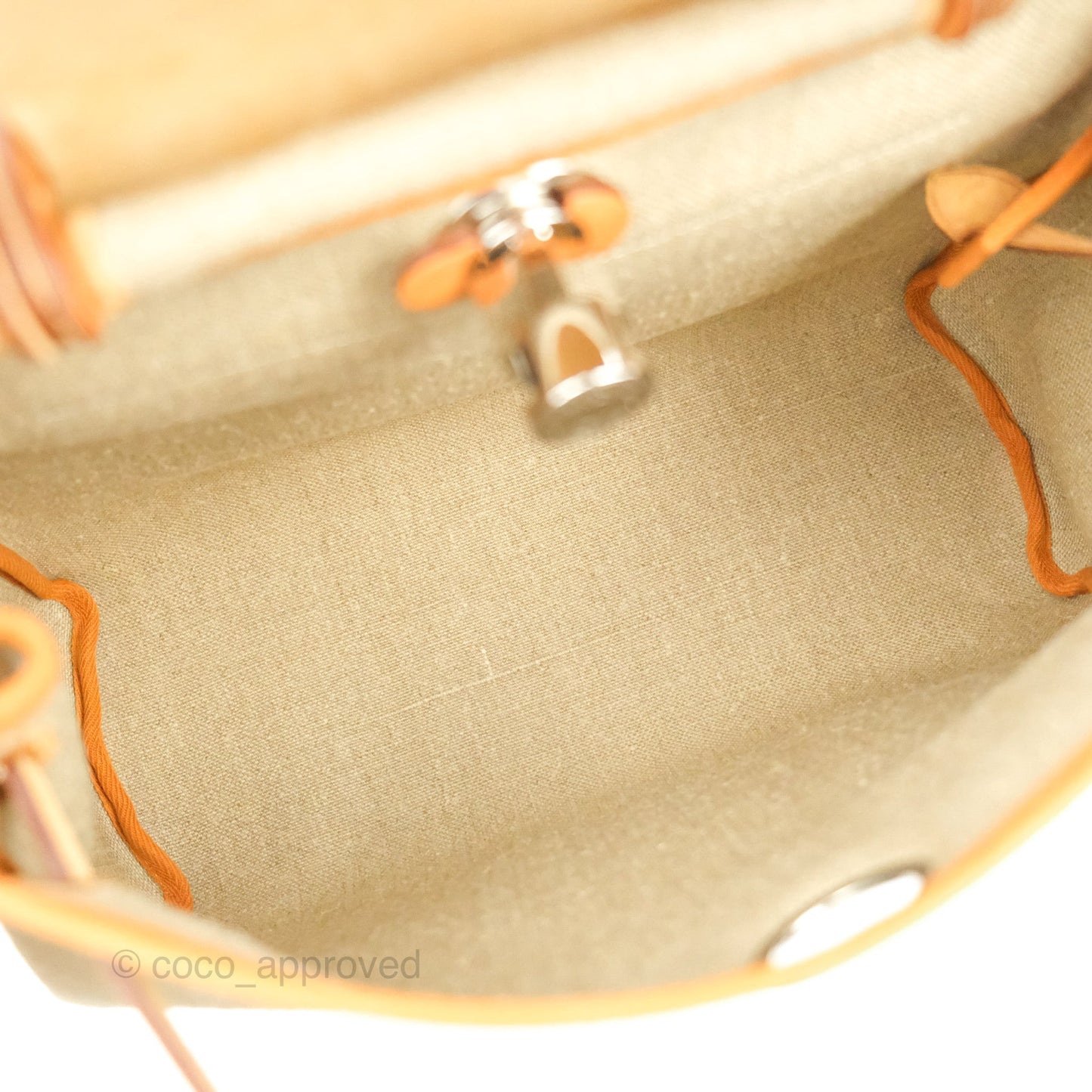 Hermès Herbag Retourne Zip 31 Toile de Camp Twin Vache Hunter Ficelle/Nature Palladium Hardware