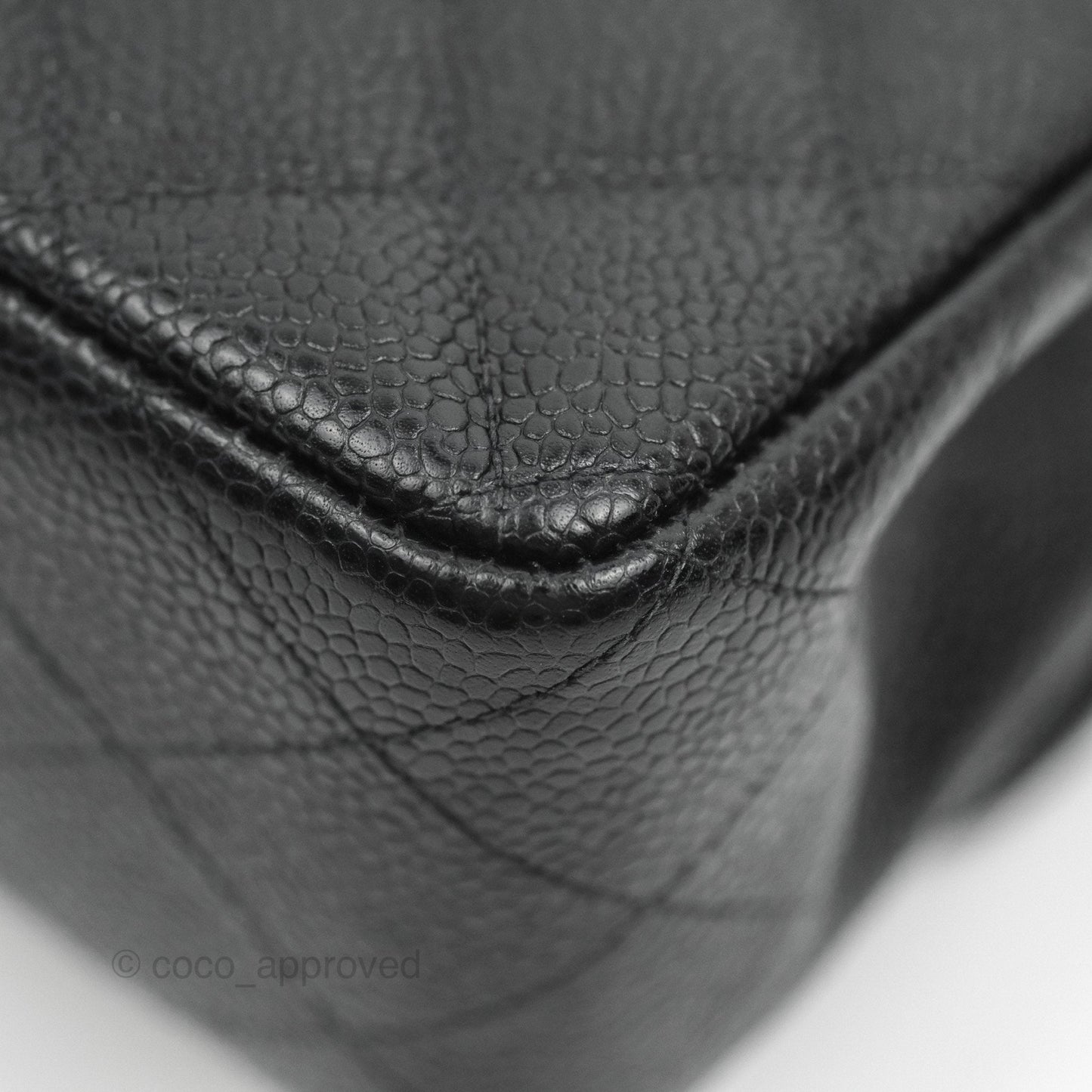 Chanel Vintage Classic M/L Medium Double Flap Black Caviar 24K Gold Hardware
