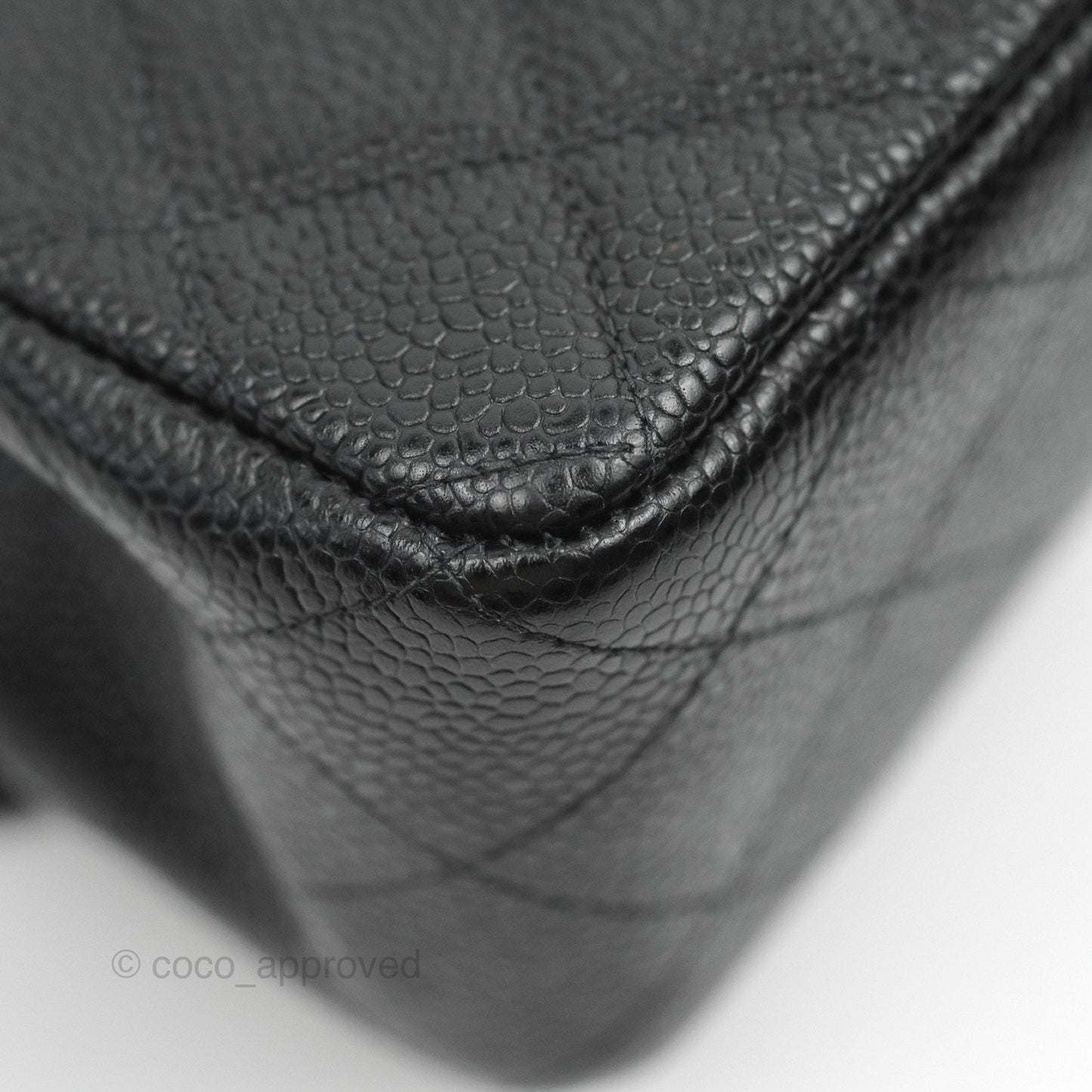 Chanel Vintage Classic M/L Medium Double Flap Black Caviar 24K Gold Hardware