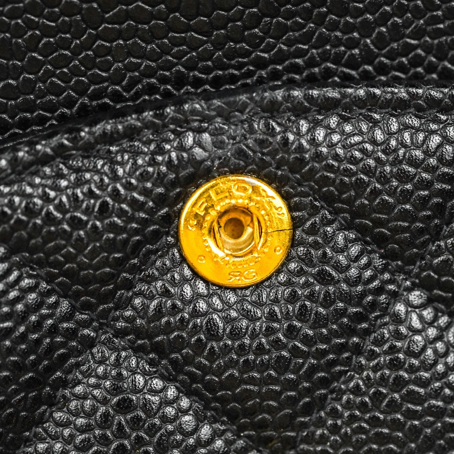 Chanel Vintage Classic M/L Medium Double Flap Black Caviar 24K Gold Hardware